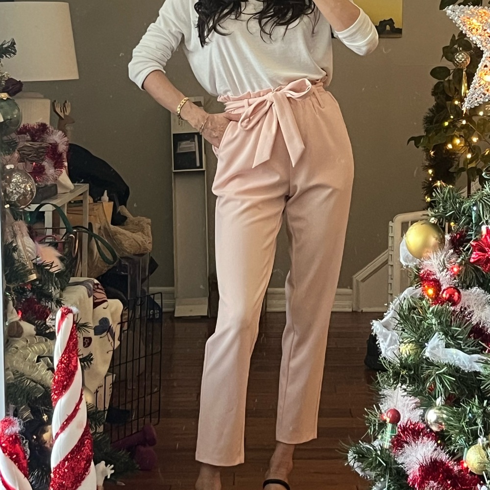 BCBGeneration Pink Pull-on Pants with Elastic Waist